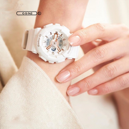 RELOJ BABY-G DEPORTIVO BLANCO ORO ROSA PARA MUJER  | G-S-142