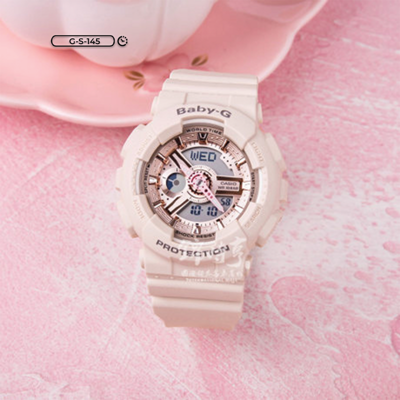 RELOJ BABY-G DEPORTIVO CREMA PARA MUJER  | G-S-145