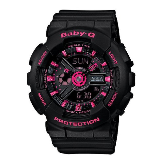 RELOJ BABY-G DEPORTIVO NEGRO CON ROSADO PARA MUJER  | G-S-87
BA-110