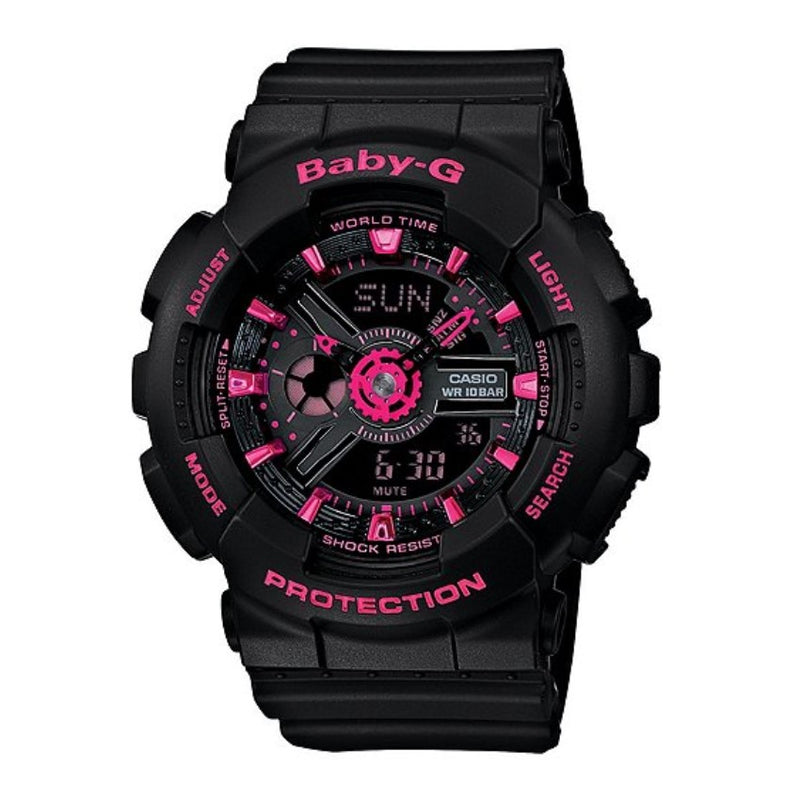 RELOJ BABY-G DEPORTIVO NEGRO CON ROSADO PARA MUJER  | G-S-87
BA-110