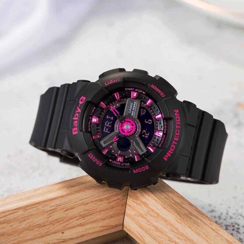 RELOJ BABY-G DEPORTIVO NEGRO CON ROSADO PARA MUJER | G-S-87
BA-110