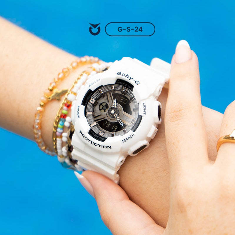RELOJ BABY-G  PARA MUJER -  DEPORTIVO BLANCO | G-S-24