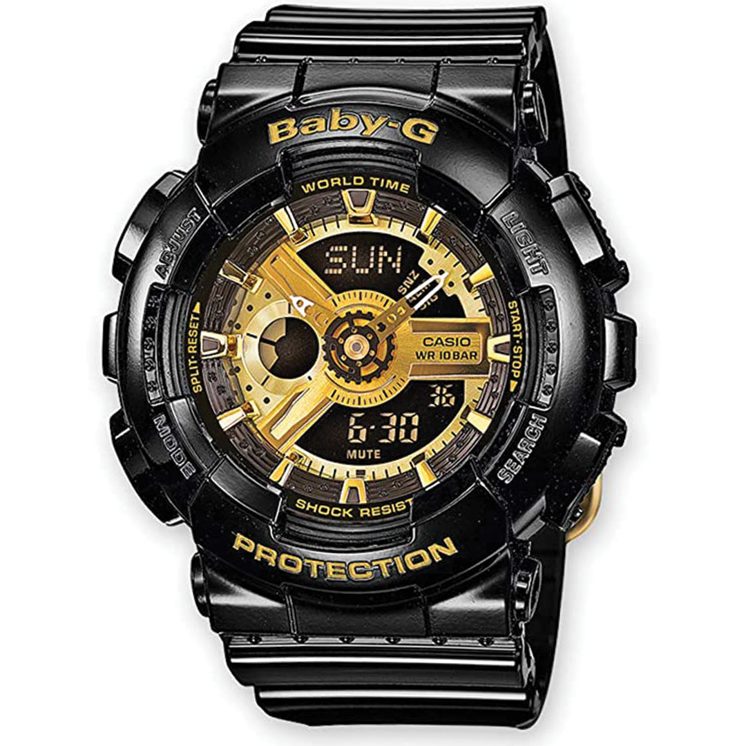 RELOJ BABY-G PARA MUJER - DEPORTIVO NEGRO CON DORADO PARA HOMBRE | G-S-51