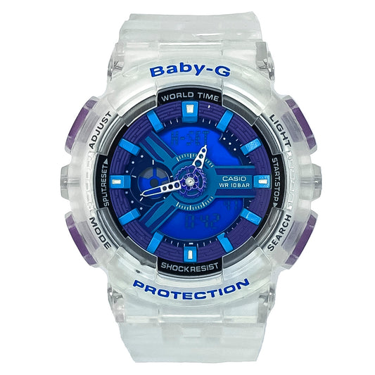 RELOJ BABY-G PARA MUJER - DEPORTIVO TRANSPARENTE CON AZUL | G-S-181