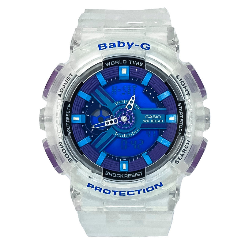 RELOJ BABY-G PARA MUJER - DEPORTIVO TRANSPARENTE CON AZUL | G-S-181