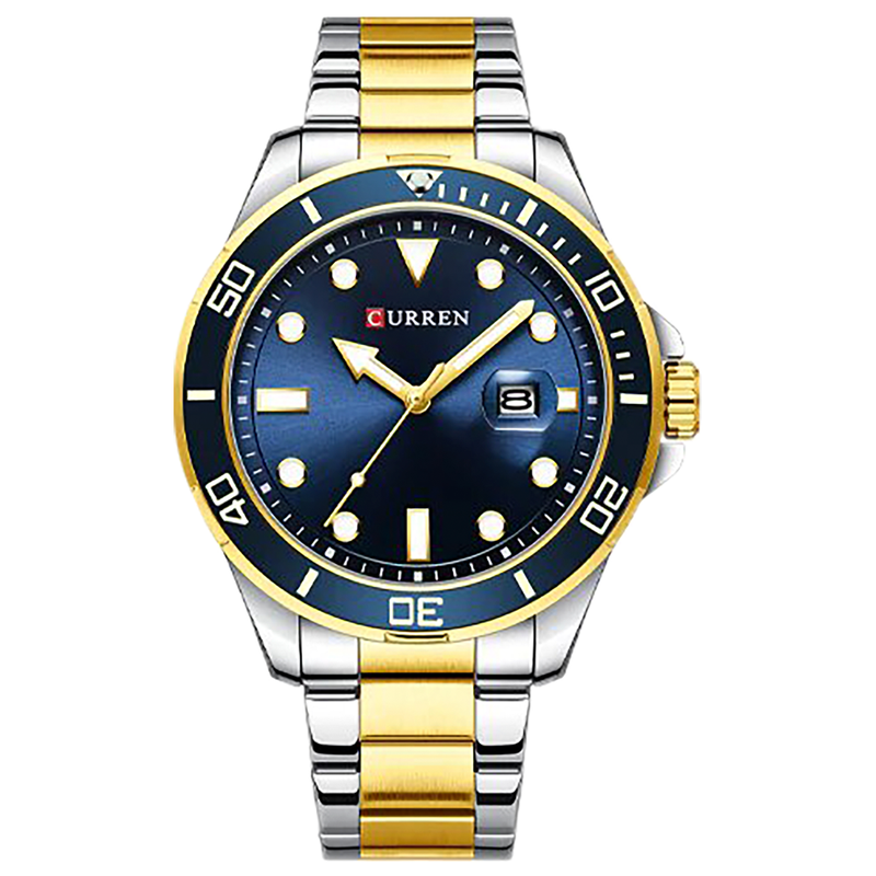 RELOJ CURREN - DIAMANTE AZUL PLATEADO ORO | CUR-76 (1)