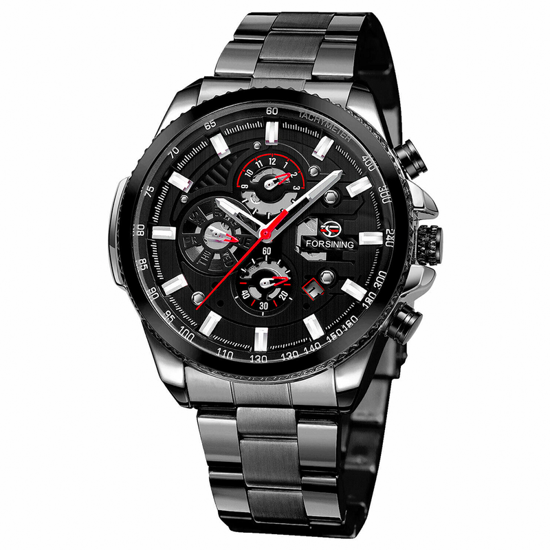 RELOJ FORSINING NEGRO 2020 RELOJES PARA HOMBRE CLOCK PERU