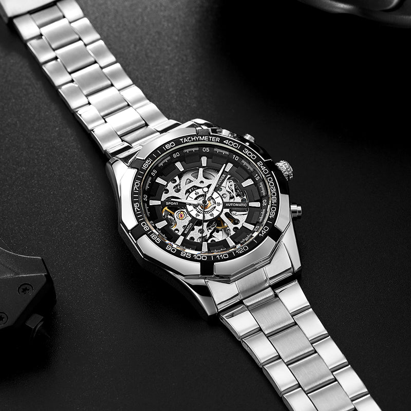 RELOJ FORSINING ORIGINAL ELEGANTE PLATEADO PARA HOMBRE | FOR-3