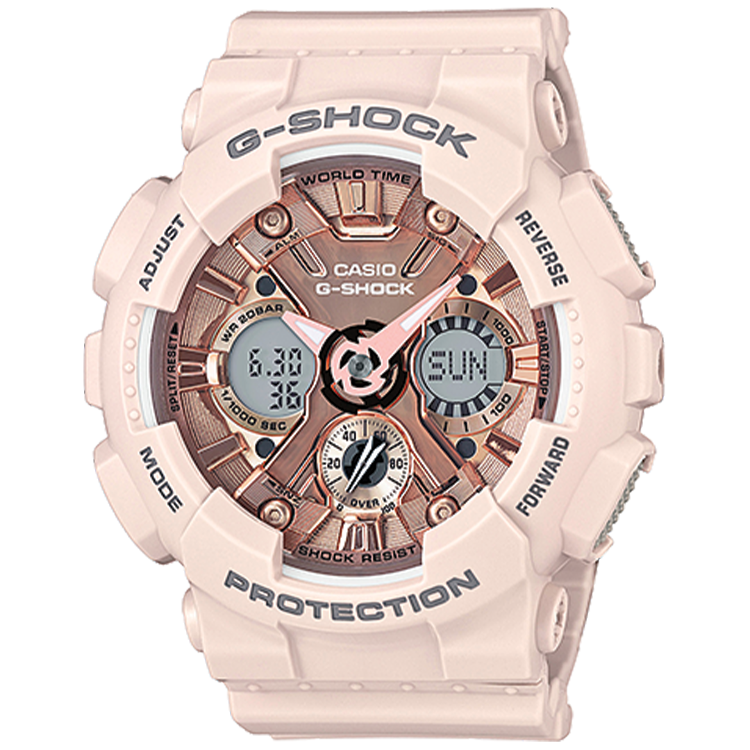 RELOJ G-SHOCK - TRANSPARENTE Y ROSA GA-120BB | G-S-144 | G-S-193 PARA HOMBRE