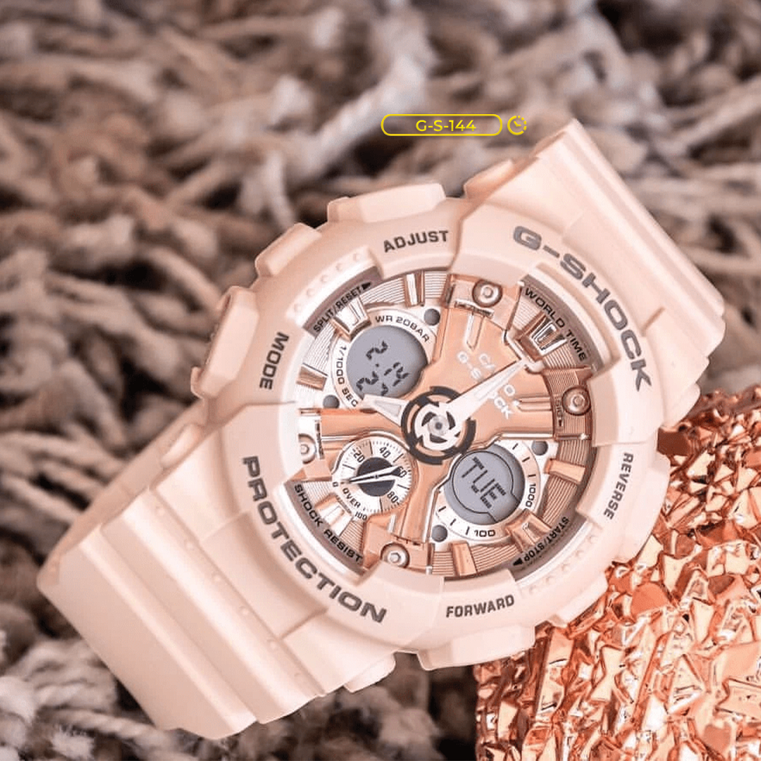 RELOJ G-SHOCK - TRANSPARENTE Y ROSA GA-120BB | G-S-144 | G-S-193 PARA HOMBRE