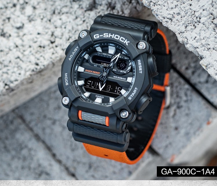 RELOJ G-SHOCK ARMY BLACK - GA-900 - DEPORTIVO CASUAL - BLANCO - NEGRO - DORADO -NEGRO ANARANJADO-8