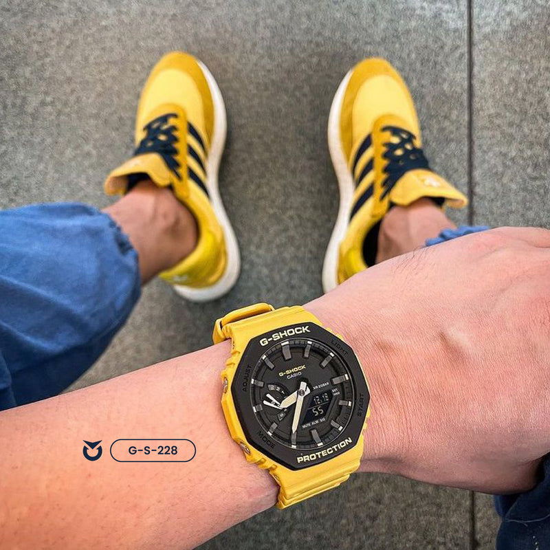 RELOJ G-SHOCK CASUAL AMARILLO CON NEGRO | G-S-228