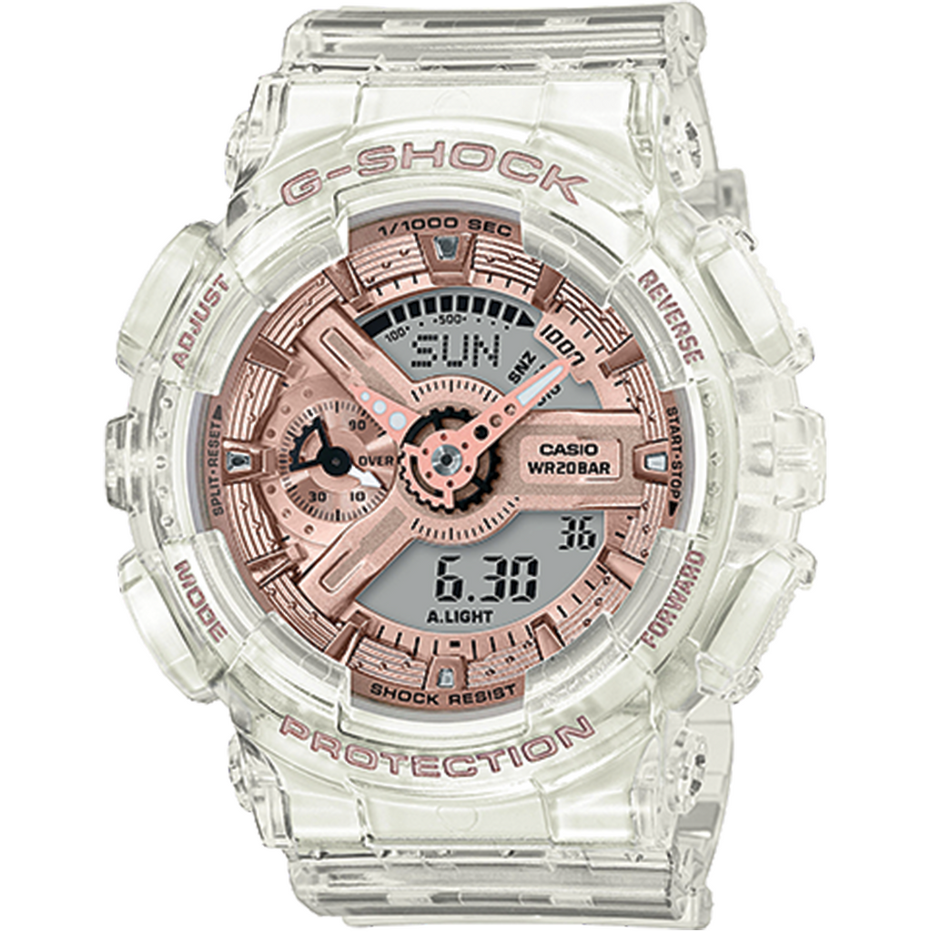 RELOJ G-SHOCK DEPORTIVO TRANSPARENTE CON ROSADO | G-S-156