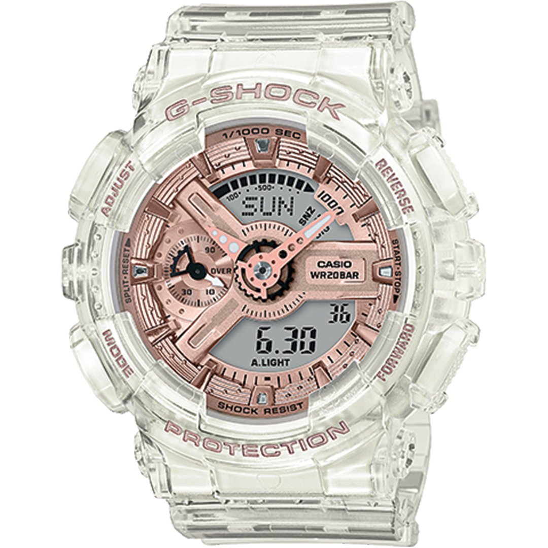 RELOJ G-SHOCK DEPORTIVO TRANSPARENTE CON ROSADO | G-S-156