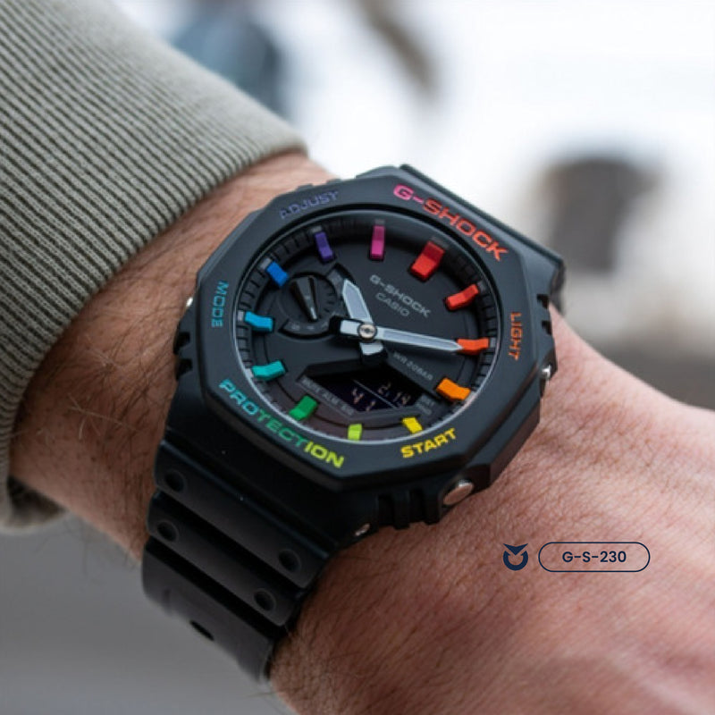 RELOJ G-SHOCK NEGRO ARCOIRIS | G-S-230-2