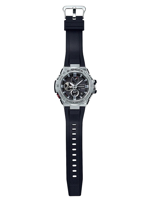 Reloj G-shock deportivo plateado con negro GST-B100 
G-S-77 para hombre