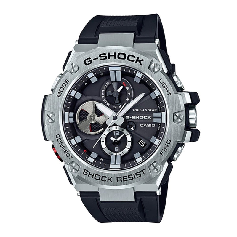 Reloj G-shock deportivo plateado con negro GST-B100 
G-S-77 para hombre