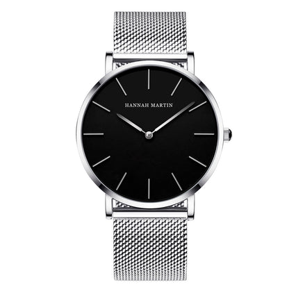 RELOJ HANNAH MARTIN ORIGINAL - ELEGANTE NEGRO Y PLATEADO PARA HOMBRE HM-CH02 | HAN-43 | HAN-44