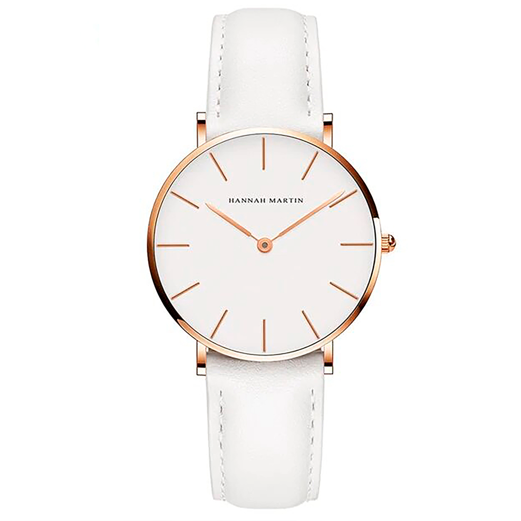 RELOJ HANNAH MARTIN ORIGINAL CASUAL BLANCO DORADO | HAN-18 (1)