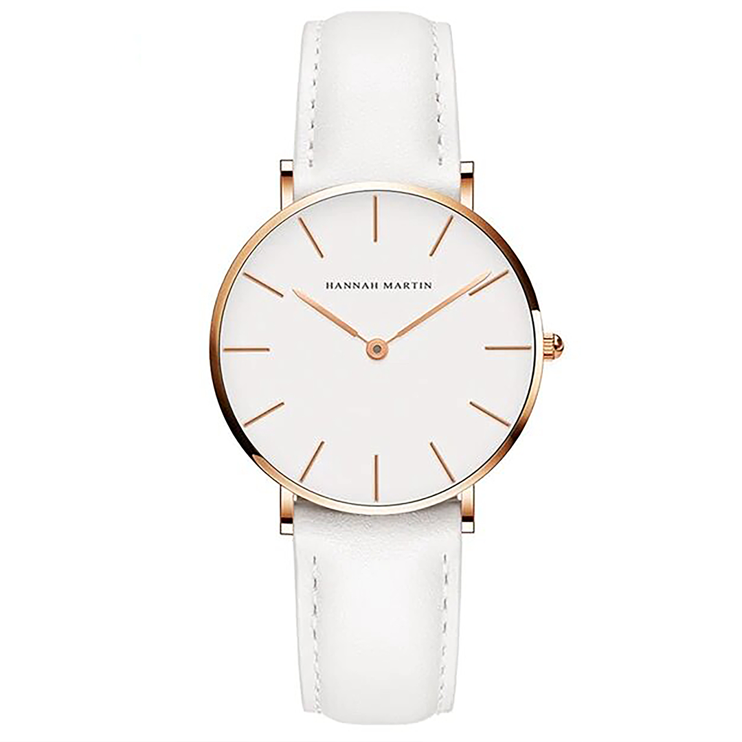 RELOJ HANNAH MARTIN ORIGINAL CASUAL BLANCO DORADO | HAN-18 (1)