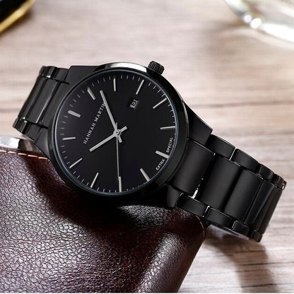 RELOJ HANNAH MARTIN ORIGINAL ELEGANTE PLATEADO Y NEGRO| HAN-26 | HAN-48 | HAN-50 | HAN-52 (2)