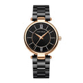 RELOJ MINIFOCUS ORIGINAL ELEGANTE NEGRO Y ORO ROSA PARA MUJER  | MIN-10 | MIN-17