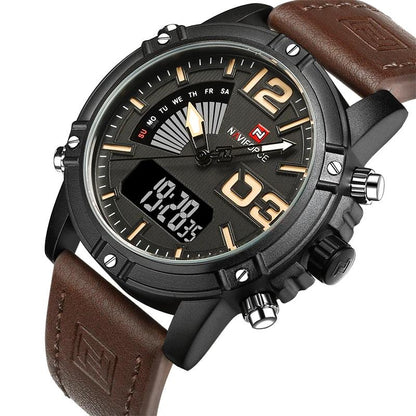 RELOJ NAVIFORCE ORIGINAL ELEGANTE Y CASUAL MARRÓN Y NEGRO | NAV-16 | NAV-108 para hombre (1)