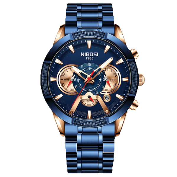 RELOJ NIBOSI ORIGINAL - ELEGANTE AZUL DORADO | NIB-7 (1)