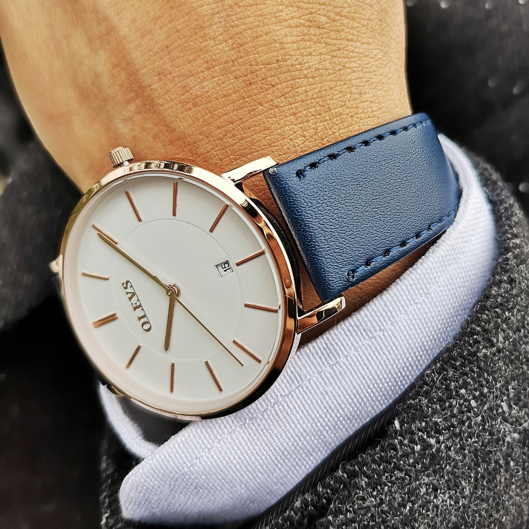 RELOJ OLEVS ORIGINAL - ELEGANTE MARRÓN AZUL CLÁSICO | OLE-2| OLE-3 | OLE-4 (8)