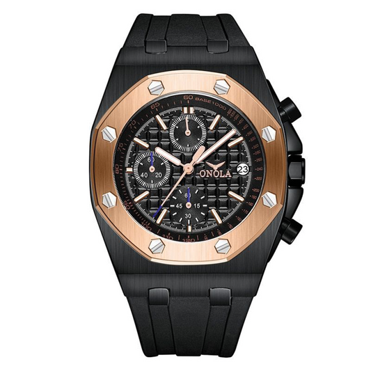RELOJ ONOLA ORIGINAL CASUAL ELEGANTE NEGRO ORO | ONO-8 (1)