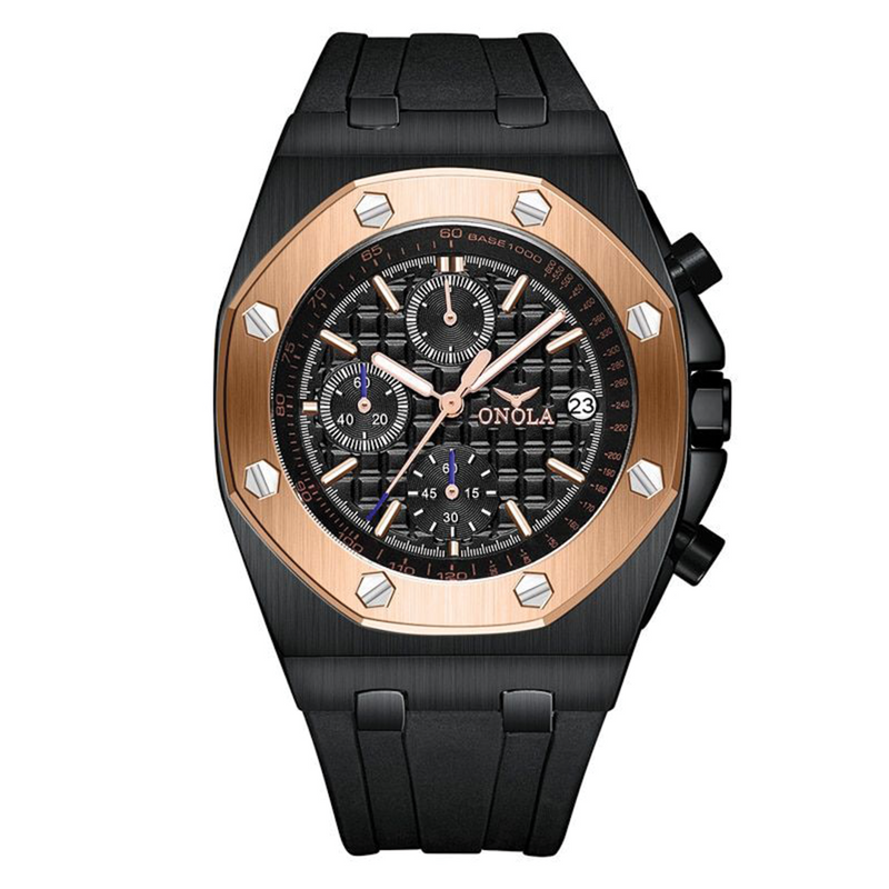 RELOJ ONOLA ORIGINAL CASUAL ELEGANTE NEGRO ORO | ONO-8 (1)