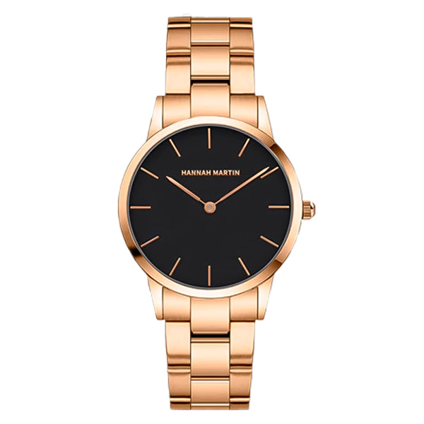 RELOJ ORIGINAL HANNAH MARTIN - ELEGANTE - ORO Y NEGRO | HAN-31 para dama