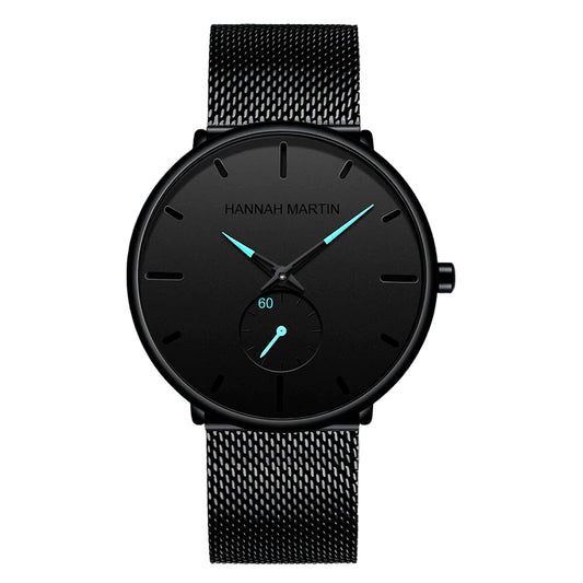 RELOJ ORIGINAL HANNAH MARTIN - ELEGANTE  Y CASUAL - MATE NEGRO |HAN-28