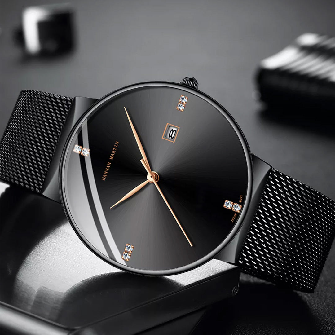 RELOJ ORIGINAL HANNAH MARTIN - ELEGANTE Y CASUAL - NEGRO, AZUL Y PLATEADO | HAN-22 | HAN-24 | HAN-89 | HAN-90