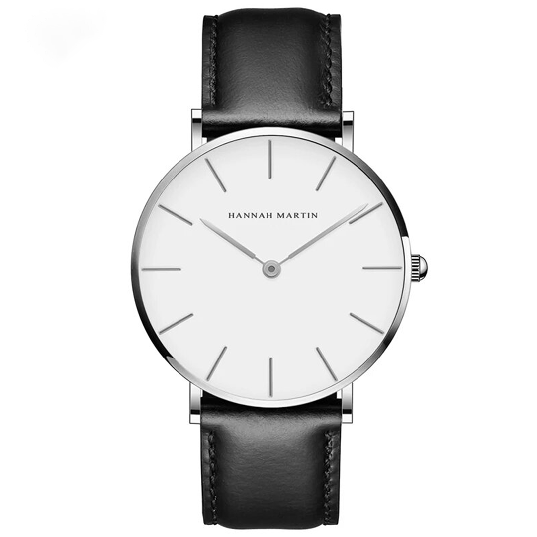 RELOJ ORIGINAL HANNAH MARTIN - ELEGANTE Y CASUAL - PLATEADO | HAN-17 para varón