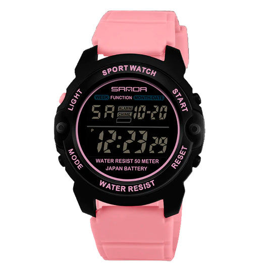 RELOJ SANDA ORIGINAL DEPORTIVO AZUL Y ROSADO PARA MUJER | SAN-19 | SAN-56