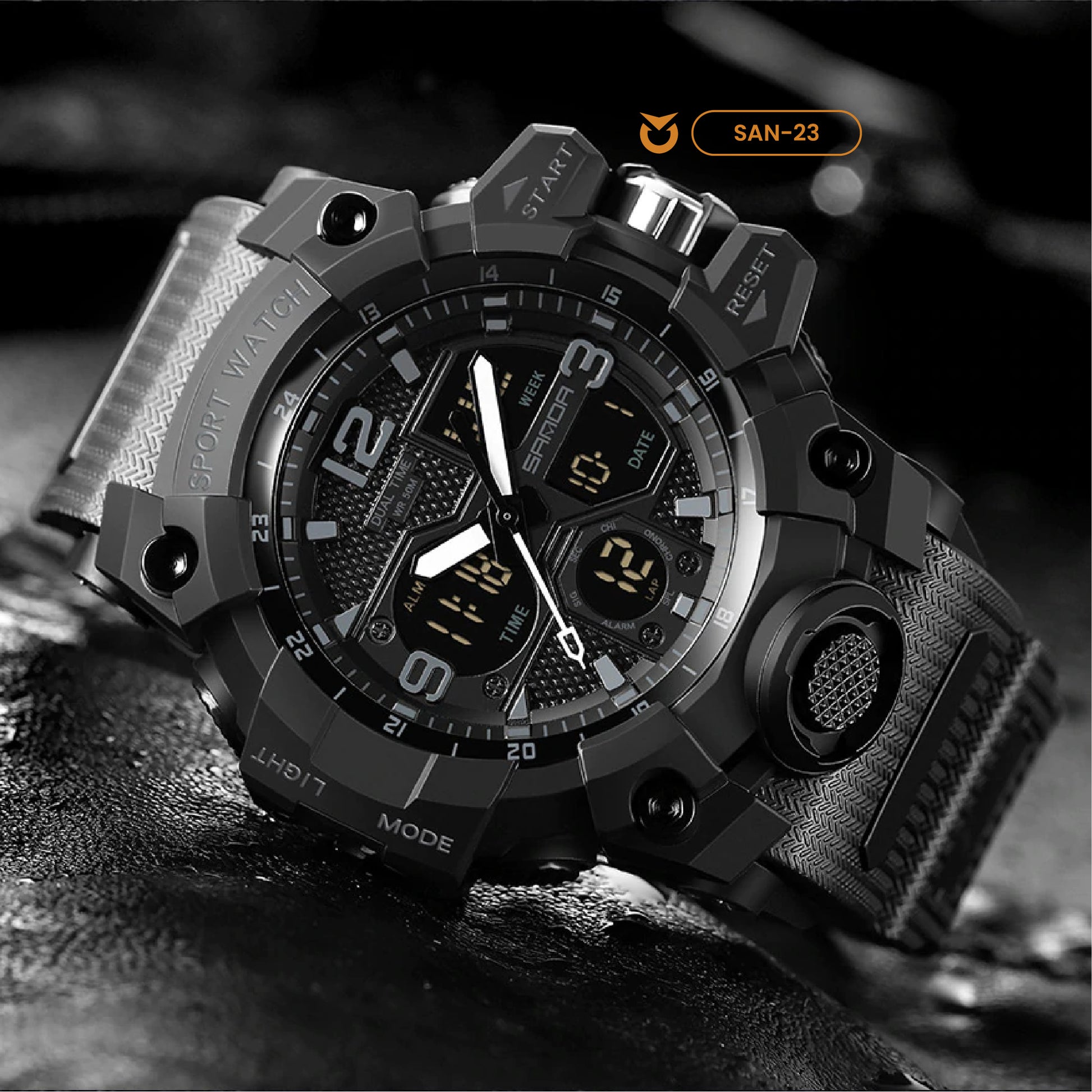 RELOJ SANDA ORIGINAL DEPORTIVO NEGRO - VERDE | SAN-23 | SAN-24 | SAN-27 (2)