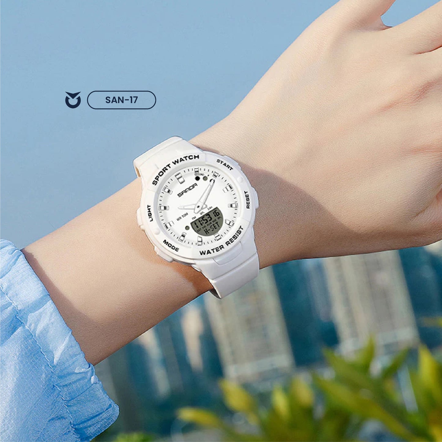 RELOJ SANDA ORIGINAL DEPORTIVO NEGRO Y BLANCO  PARA MUJER 6005 | SAN-17 | SAN-18