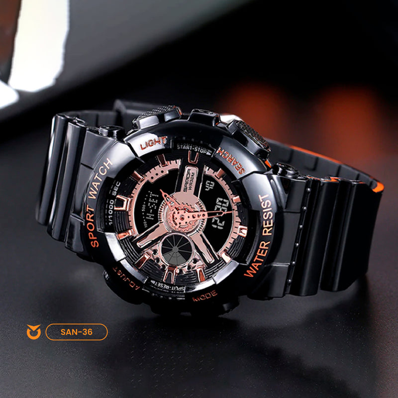 RELOJ SANDA ORIGINAL DEPORTIVO NEGRO Y BLANCO PARA MUJER | SAN-36 | SAN-37