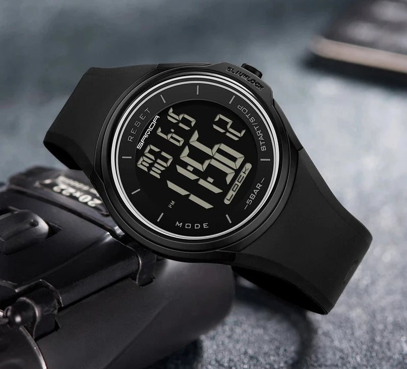 RELOJ SANDA ORIGINAL DEPORTIVO NEGRO Y VERDE PARA HOMBRE 2131 | SAN-76 - SAN-77