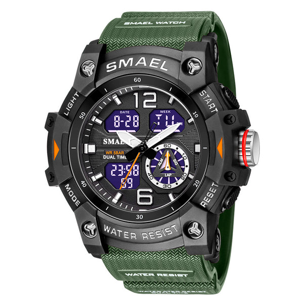 RELOJ SMAEL - 8007 - VERDE | NEGRO CAUCHO MILITAR | SMA-16 | SMA-17_2