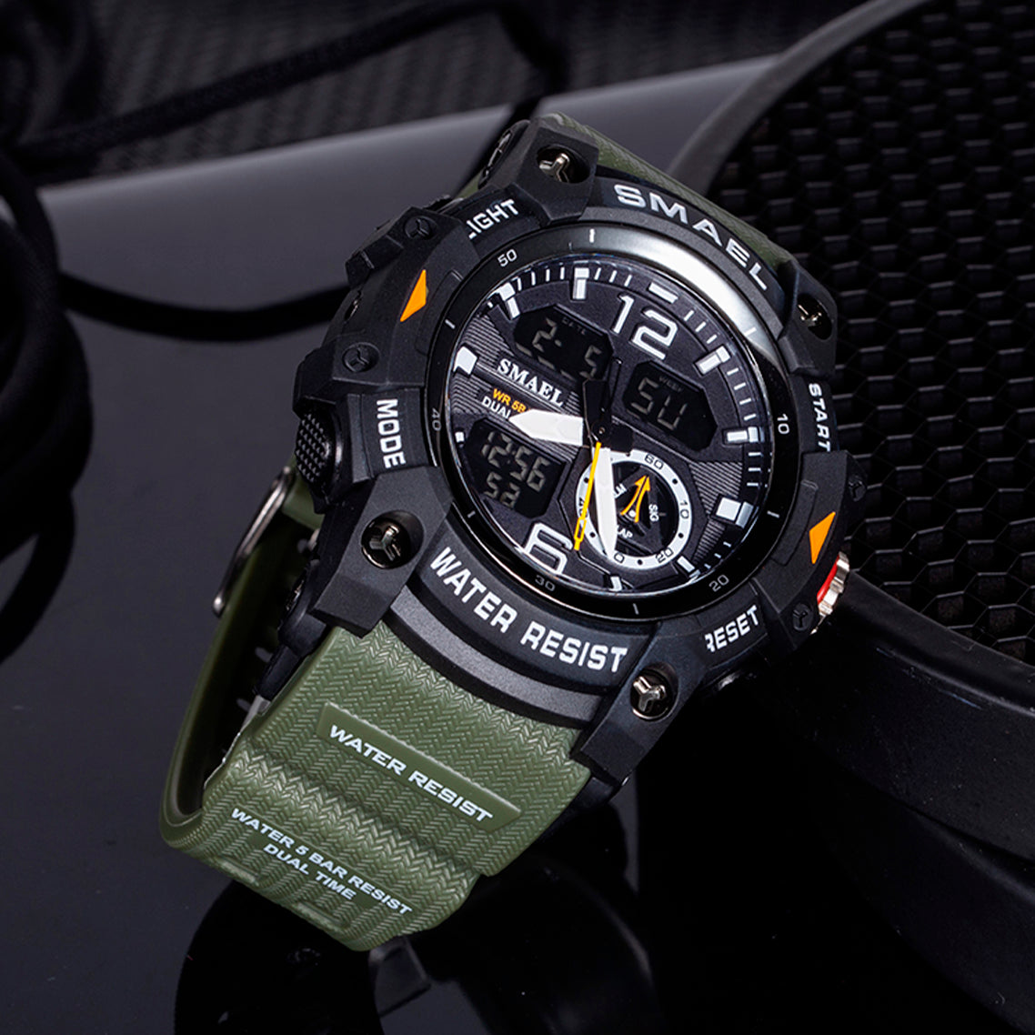 RELOJ SMAEL - 8007 - VERDE  CAUCHO MILITAR | SMA-17_4