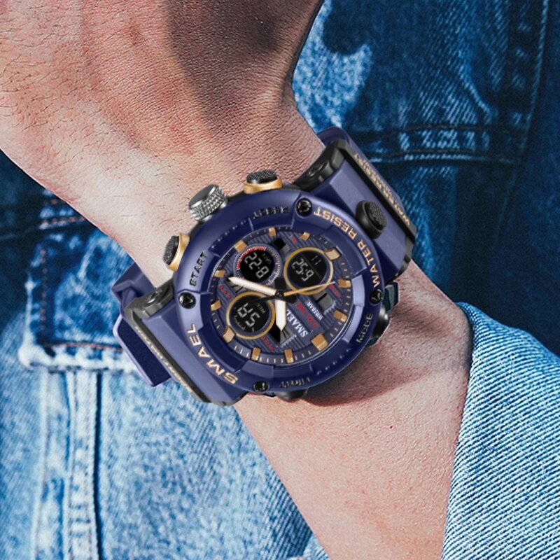 RELOJ SMAEL ORIGINAL - DEPORTIVO AZUL MILITAR | SMA-13 (3)