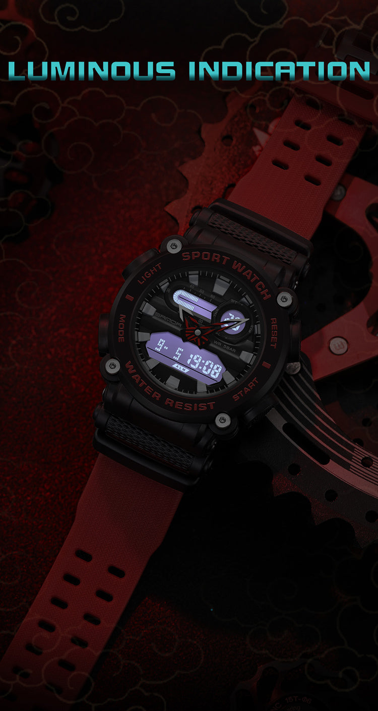 RELOJ SANDA HOMBRE DEPORTIVO ESTILO G-SHOCK ROJO | SKU: SAN-84