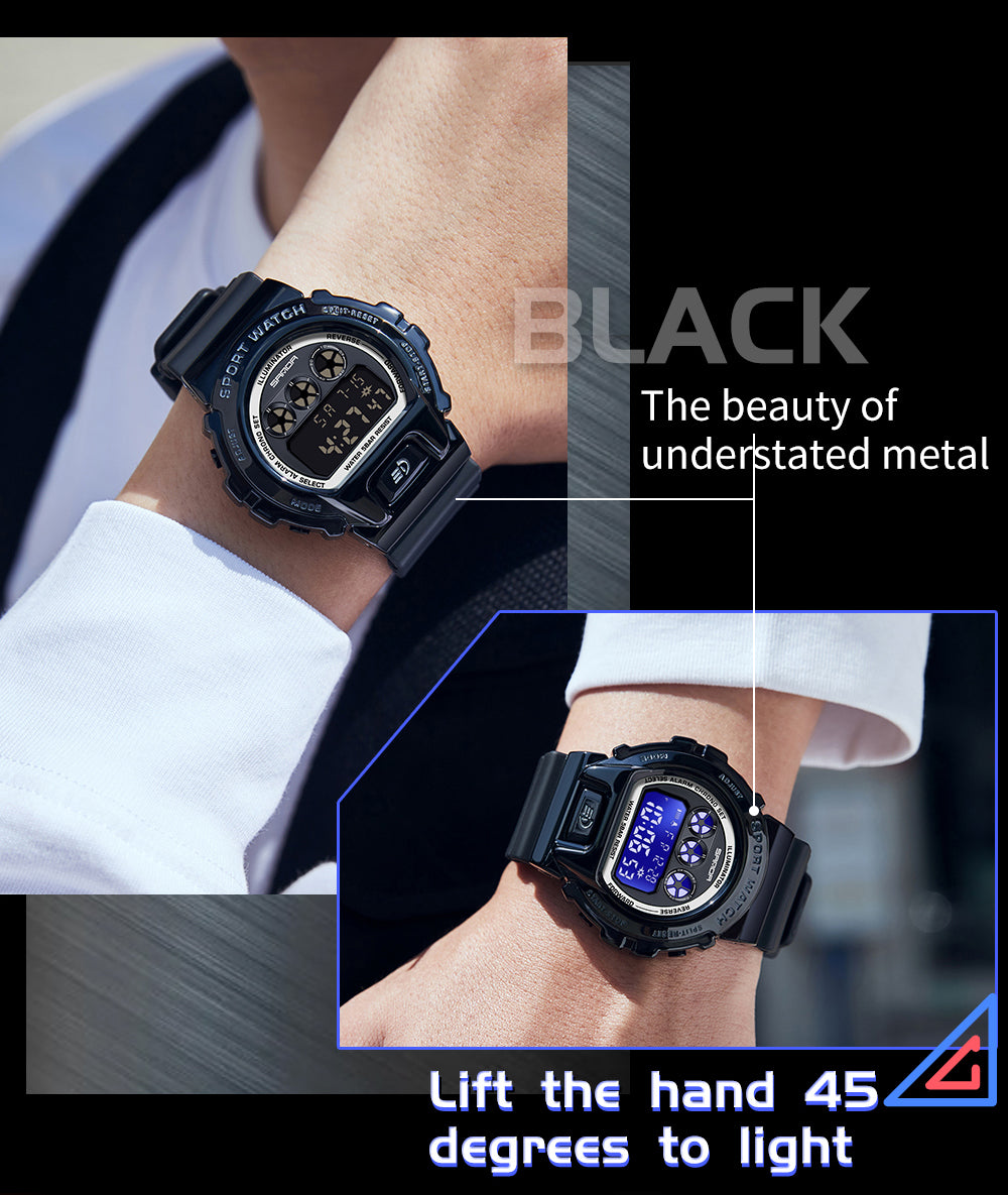 RELOJ SANDA BEZEL NEGRO ESTILO G-SHOCK | SKU: SAN-92