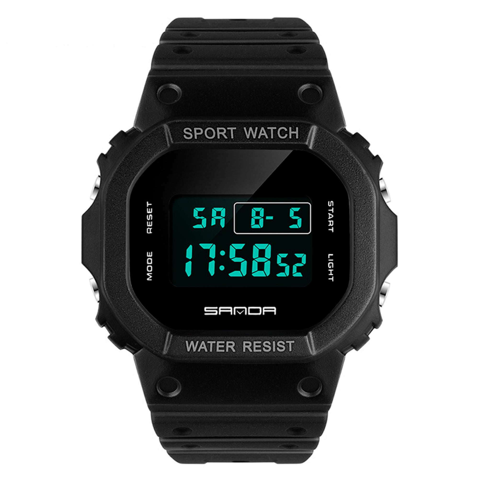 RELOJ SANDA NEGRO SIMPLE DEPORTIVO CASUAL | SAN-35