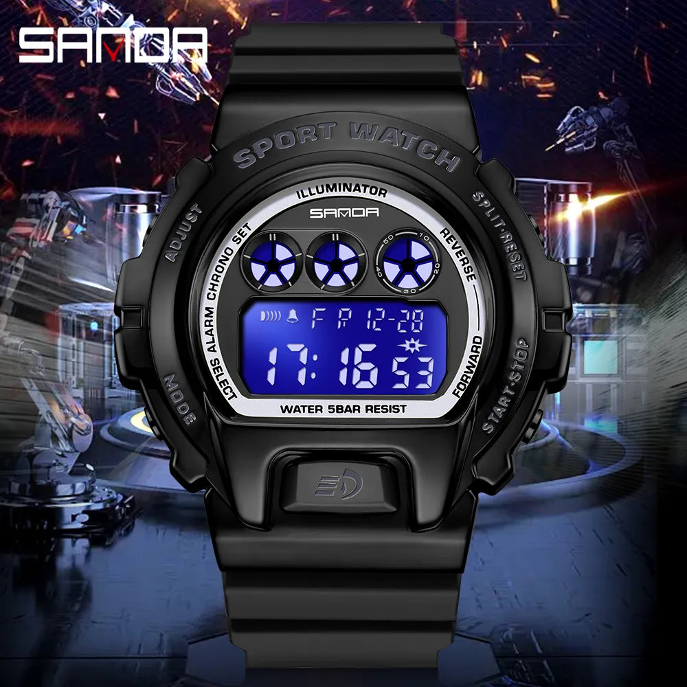 RELOJ SANDA BEZEL NEGRO ESTILO G-SHOCK | SKU: SAN-92