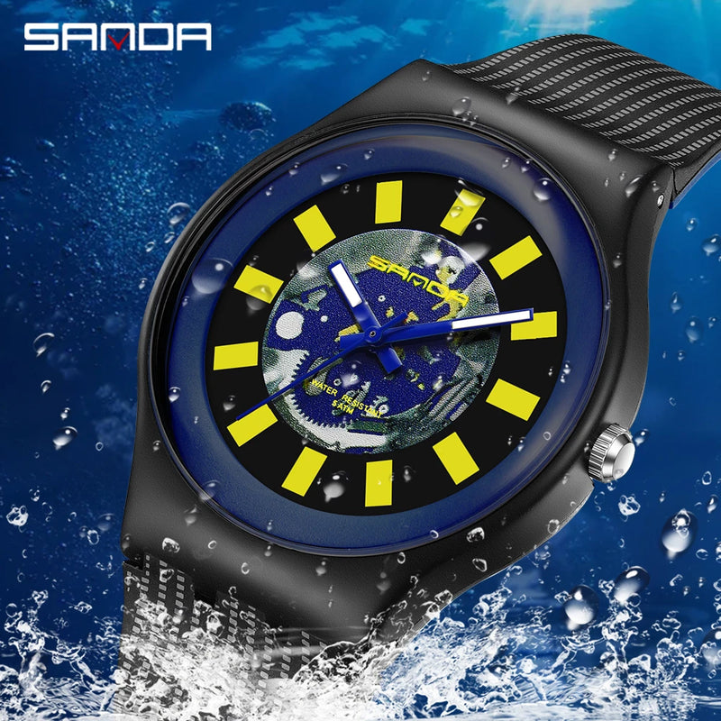 RELOJ SANDA HOMBRE MOTORS NEGRO | SKU: SAN-73