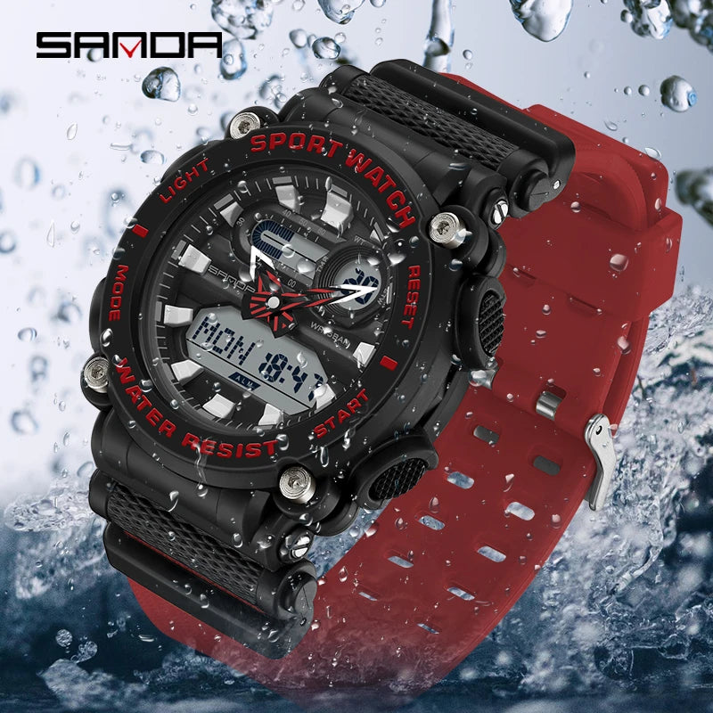 RELOJ SANDA HOMBRE DEPORTIVO ESTILO G-SHOCK ROJO | SKU: SAN-84