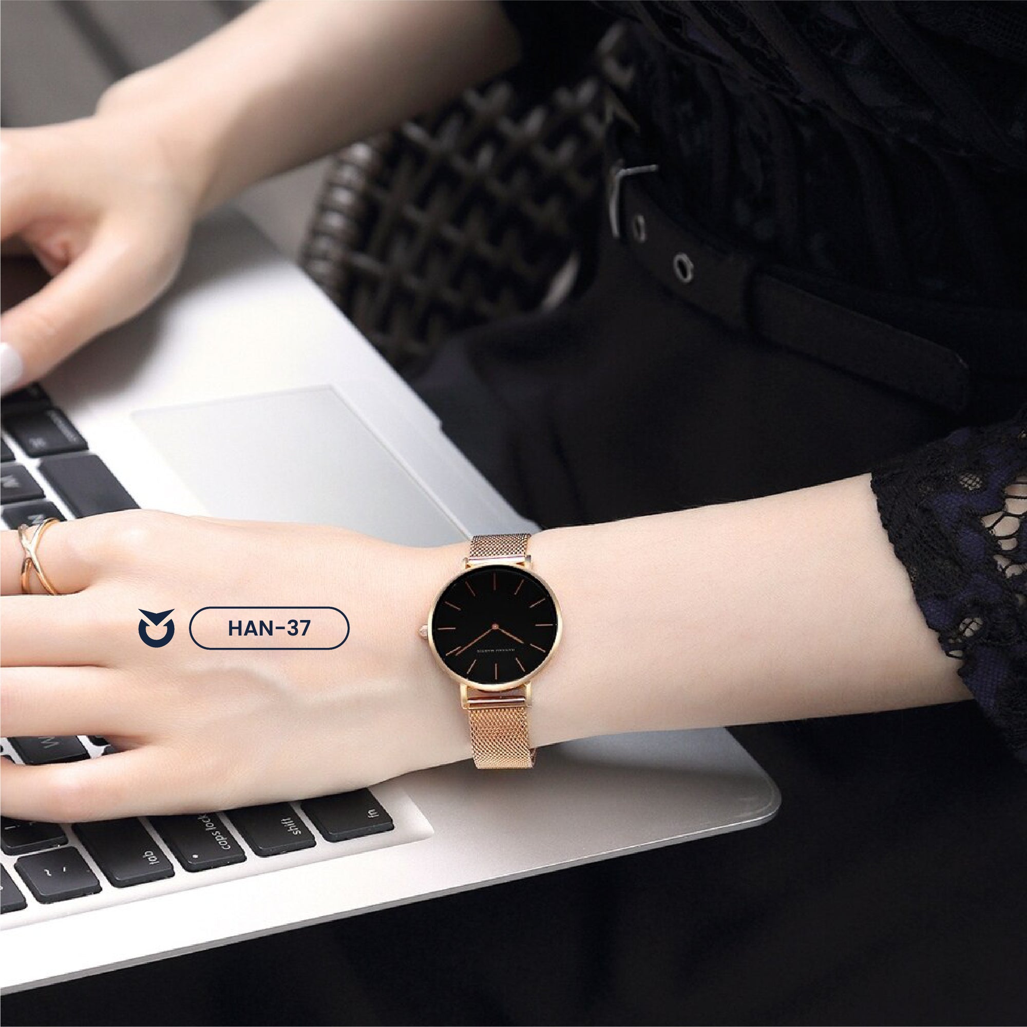 RELOJ HANNAH MARTIN GOLDEN BLACK | HAN-37
